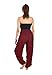 Lofbaz Women's Rayon Print Smocked Waist Boho Harem Pants Solid Burgundy M