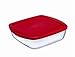 Arcuisine Borosilicate Glass Square Dish with Plastic Lid (10x9x3 74oz.)