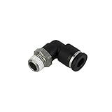 PneumaticPlus PL-1/4-N1 Push to Connect Tube Fitting, Male Elbow - 1/4" Tube OD x 1/8" NPT Thread (Pack of 10)