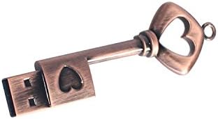 ONIVIB Red Bronze Metal Key Shape USB 2.0 32GB Gift USB Flash Drive Memory Sticks(Coppery)