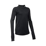Under Armour Girls' ColdGear Mock, Black/Black, Youth Medium