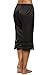 Avidlove Women Lingerie Satin Lace Pettipants Snip-it Culottes Slips Bloomers Split Skirt,Style1-Black (FBA),X-Large