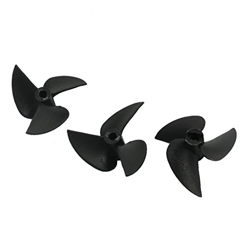 image for uxcell RC Boat 3-Blade Black Plastic CW Propeller Prop 32mm P/D 1.4 32