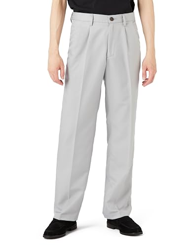 [Amazon Essentials] スラックス タック入り ウエスト調整 クラシックフィット メンズ ライトグレー W34 / L34