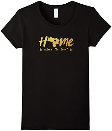 Womens VENEZUELA HOME IS WHERE THE HEART IS SHIRT Small Black