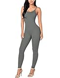 Amilia Womens Spaghetti Strap Bodycon Tank One Piece Jumpsuits Rompers Playsuit
