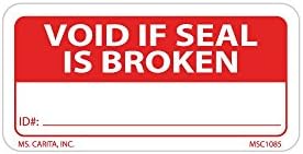 Void if Seal is Broken Label - 1 Inch x 2 Inch 1000 per Roll