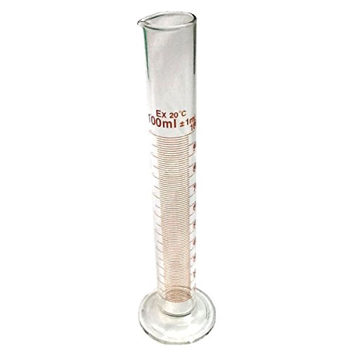 Glass Measuring Cylinder 100ml Graduated in 1ml Divisions Hydrometer Trial Jar