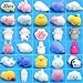 Mochi Squishy Toys FLY2SKY 30Pcs Animal Squishies Party Favors for Kids Stress Relief Toys Kawaii Animal Stress Toys Cat Stress Reliever Squishy Toys Mini Novelty Gifts Seal Rabbit Cat Random Squishys primary