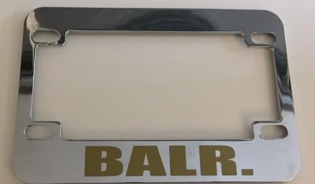 BALR Chrome with Gold Motorcycle / Scooter License Plate Frame - Basketball baller