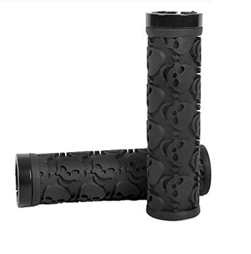 image for Glumes 1 Pairs Bike Handlebar Grips, Non-Slip-Rubber Skulls Design Bic