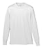 Augusta Sportswear Wicking Long Sleeve Sun Protection Athletic Shirt for Running, Hiking, Fishing, and Outdoor Activities, White, Large