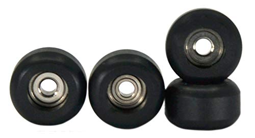 Teak Tuning Fingerboard Bearing Wheels, CNC Lathed, Black, Set of 4
