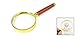 Uxcell 3.5x Gold Tone Rosewood Handle Grip Magnifying Lens Glass 50mm Dia