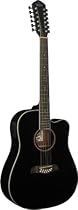 Oscar Schmidt OD312CEB 12-Strings Acoustic-Electric Guitar - Black
