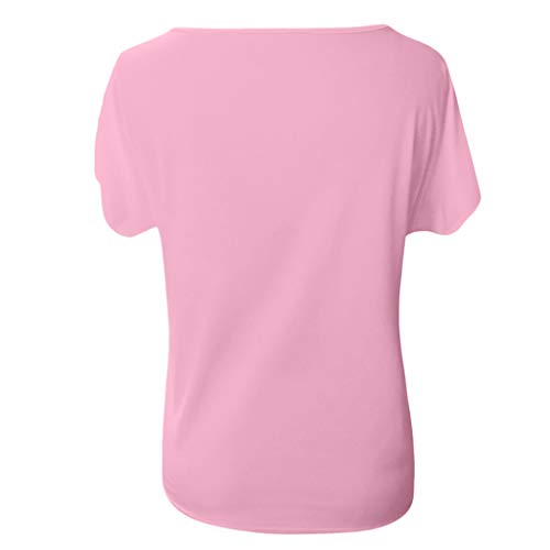 image for Emimarol Women T-Shirt Casual Floral Print Blouse Short Sleeve O Neck 