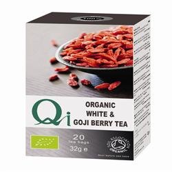 (Pack of 6) Qi - Organic White Tea & Goji Berry 20 Bag by Qi