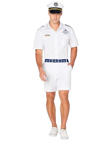 Spirit Halloween Adult Yacht Captain Costume | Sailor Cosplay | Nautical Uniform | Navy Costume | Easy Halloween Costume