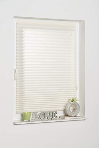 K-home® Adhesive Pleated Blind Cream Light Protection W 30 x H 130 cm