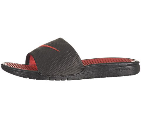 Nike men s benassi solarsoft slide black/sport red/blac…