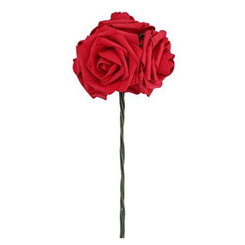 YSBER Roses Artificial Flowers - 50Pcs Big PE Foam Rose Artificial Flower Head for DIY Wedding Bouquets Centerpieces Bridal Shower Party Home Decorations (50 PCS, Wine Red)
