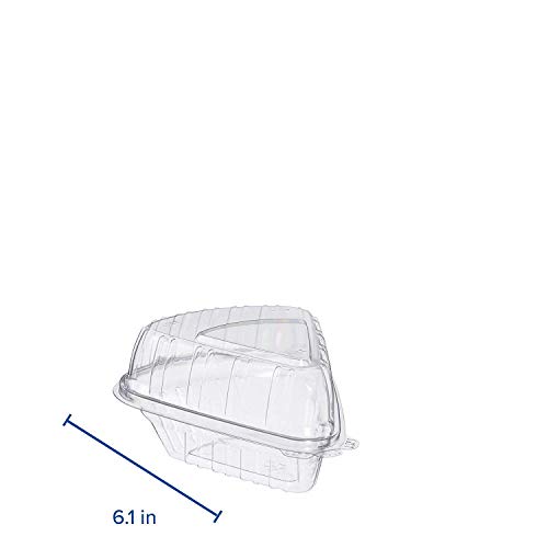 A World Of Deals Clamshell Pie Wedge Clear Hinged [50 Pack] Take-Out Plastic Go Cheesecake Containers [Size: 6" x 6" x 3"] - Thumbnail 6