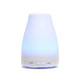Essential Oil Aromatherapy Diffuser - 100 ml Cool Mist Ultrasonic Humidifier with Adjustable Mist Mode, 7 Color LED Lights Changing, Waterless Auto Shut-off Portable for Home Office Spa Bedroom