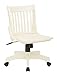 OSP Home Furnishings Deluxe Armless Wood Banker's Desk Chair with Adjustable Height, Locking Tilt, and Heavy Duty Base, Antique White