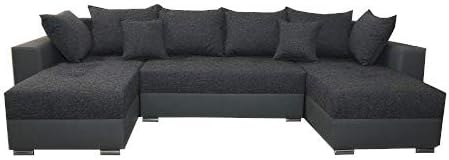 Meublo Canape D Angle Convertibles Tissu Gris Fonce Laredo Amazon