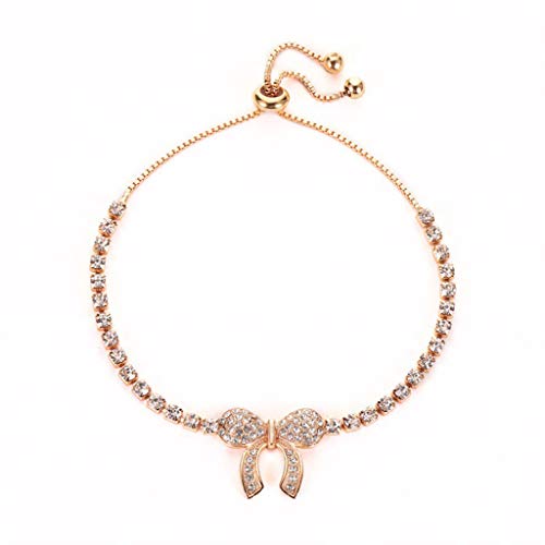 Shimigy Fashion Crystal Butterfly Bow-Knot Beaded Bracelet Delicate Gold Silver Bangle Gift for Wome - //medicalbooks.filipinodoctors.org