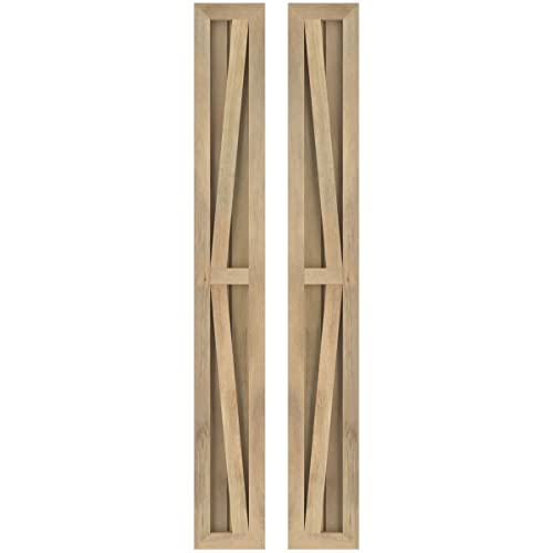 Ekena Millwork ARW102BF207X74UNH Americraft Exterior Real Wood Two Equal Panel…