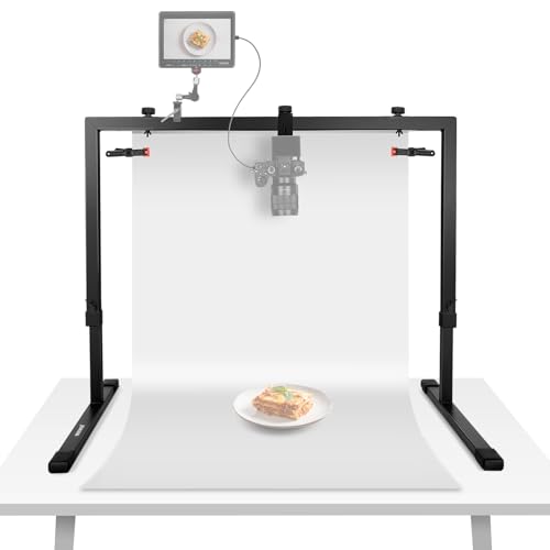 NEEWER Overhead Camera Mount Rig Soporte Cámara Cenital, Plataforma Montaje de Múltiple Dispositivo de Mesa de Acero Resistente Profesional con Abrazaderas Fondo, para Escritorio≥3,3'/1m Largo, ST100