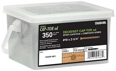 Deckfast CAP-TOR xd Epoxy Capstock + Composite Screw 350 Pack #10 x 2-3/4" (#81 Cedar, Matches Azek Cypress &amp; Fawn)