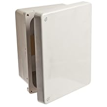 BUD Industries NF-6611 - Caja de fibra de vidrio con tapa atornillada, 19,05 cm de ancho x 22,86 cm de alto x 10,16 cm de profundidad, acabado gris claro