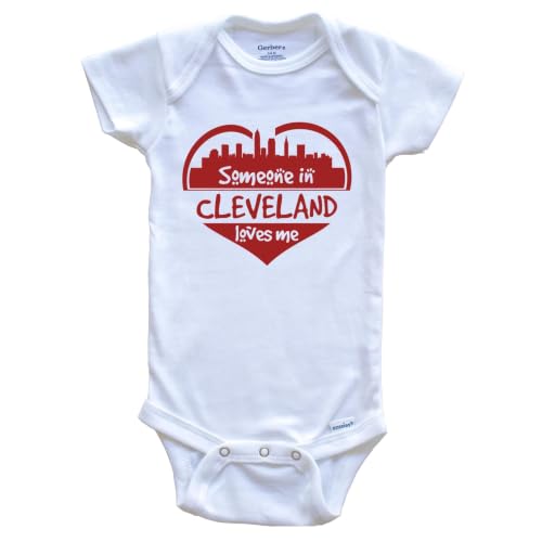 Someone in Cleveland Loves Me Cleveland Ohio Skyline Heart One Piece Baby Bodysuit, 24 Months White at Amazon
