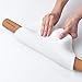 Rolling Pin 15-3/4 Inch by 1-3/8 Inch VANZAVANZU Eco-friendly Natural Beech Wood Dough Roller Classic Wooden Rolling Pins for Baking Pasta Fondant Cookies Pizza Ravioli Dumpling Pie Pastry