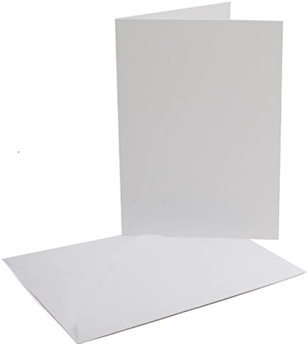 50 x A7 Blank Single Fold - Card Blanks & Envelopes (White Smooth)