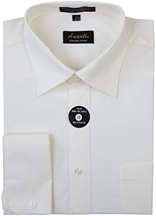 Amanti Mens French Cuff Spread Collar Dress Shirt Cotton Blend