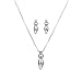 ISAACSONG.DESIGN Sterling Silver Cat Kitty Jewelry Set - Cat Lovers Necklace, Earrings, Bracelet, Ring Set for Women