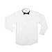 Isaac Mizrahi Boy's 100% Cotton Long Sleeve Wing Tip Collar Tuxedo Shirt with Bowtie