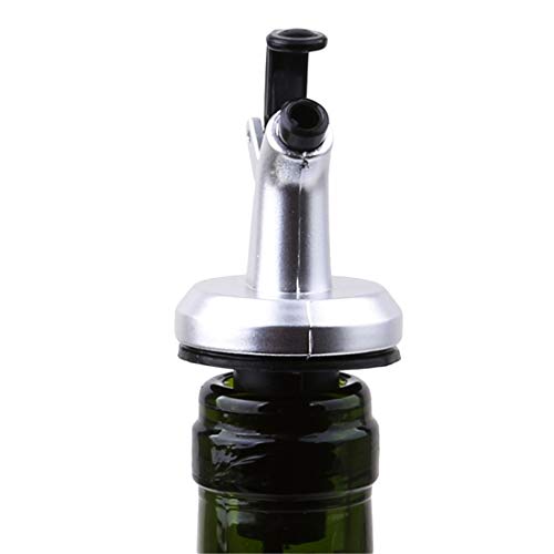 VWH Stainless Steel Tapered Metal Speed Pourer with Hinged Flip Top Cap for Wine Liquor Olive Oil Coffee Syrup Vinegar Bottles