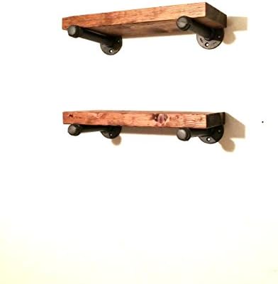 Set of Rustic Industrial Floating Wall Shelves 18"