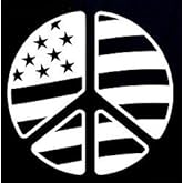 American Flag Peace Sign Decal Vinyl Sticker|Cars Trucks Vans Walls Laptop| White |5.5 x 5.5 in|CCI825