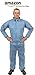 AMZ Disposable Coveralls for Men, Women, X-Large. Pack of 5 Blue Spunbond Polypropylene Hazmat Suits. Protective Suits with Zip Closure, Open Wrists and Ankles. Unisex Painters Suit