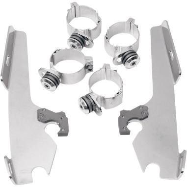 Memphis Shades Trigger-Lock Mount Kit for Batwing Fairing and Fats/Slim Windshields - Polished MEK1951 by Memphis Shades