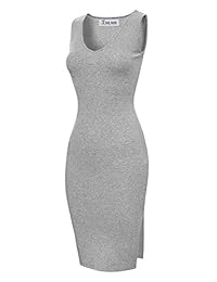 Elegante vestido para damas de TOM'S WARE, moldeado al cuerpo, sin mangas, cuello en V, de doble abertura