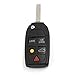 uxcell Car Replace Remote Key Fob Shell Case for Volvo S60 S80 V70 XC70 XC90 5 Key Button Black
