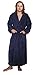 Arus Men's Hood'n Full Ankle Length Hooded Turkish Cotton Bathrobe Navy Blue X-Large