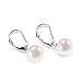 PAVOI Sterling Silver Simulated Shell Pearl Earrings Leverback Dangle Studs
