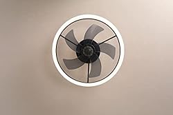 19.6" Ceiling Fans With Lights, Semi-enclosed Flush